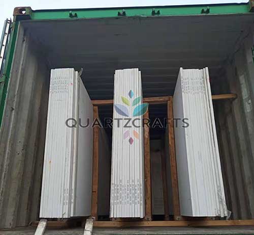 professional container loading of quartz stone slabs